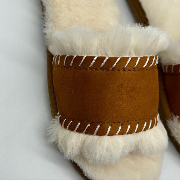 JOURNEE COLLECTION Women's Mardie faux fur lined Slide Slippers in brown size 7 - Picture 4 of 5